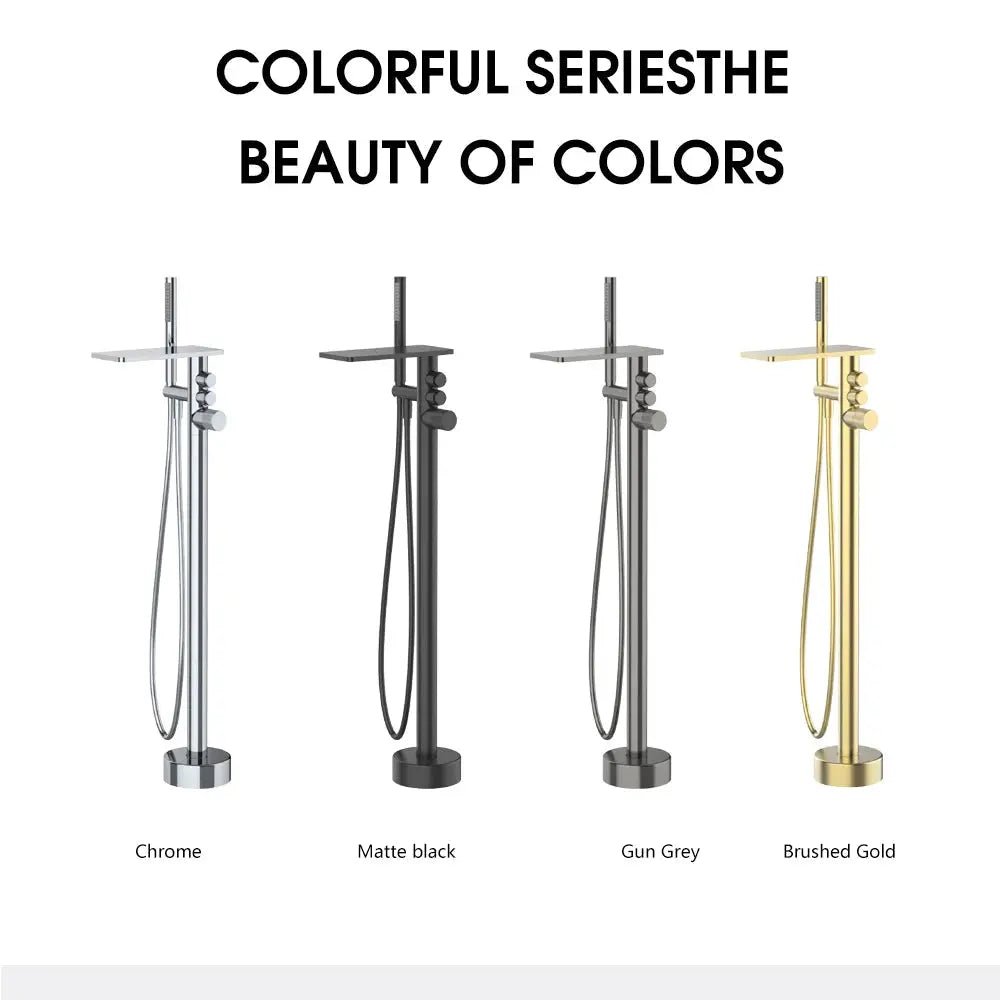 Freestanding Bath Taps with Shower Head - Freestanding Bath Taps with ShowerBathroomLux