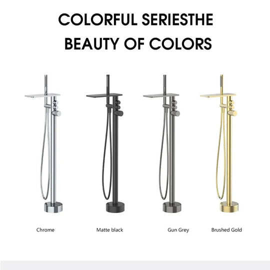 Freestanding Bath Taps with Shower Head - Freestanding Bath Taps with ShowerBathroomLux