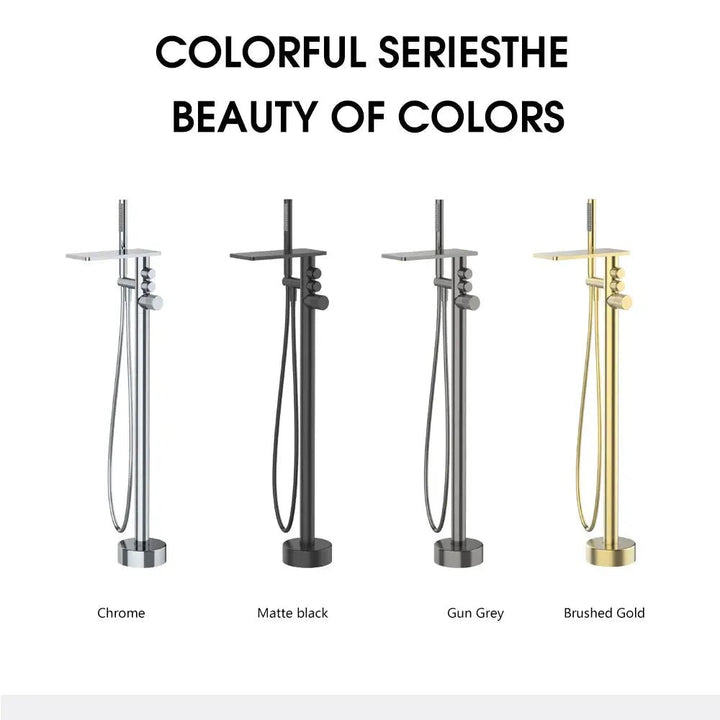 Freestanding Bath Taps with Shower Head - Freestanding Bath Taps with ShowerBathroomLux