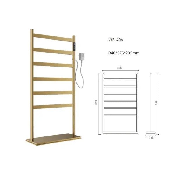 Freestanding Electric Heated Towel Drying Rack – 6 - Bar Gun Grey Stainless Steel - Towel Racks IN UKBathroomLux