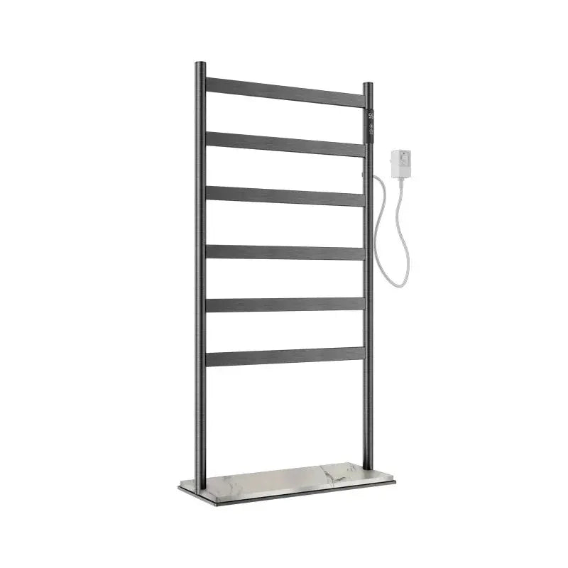 Freestanding Electric Heated Towel Drying Rack – 6 - Bar Gun Grey Stainless Steel - Towel Racks IN UKBathroomLux