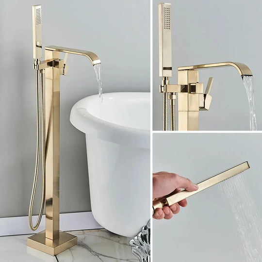Freestanding Floor - Mounted Bathtub Shower Faucet - Freestanding bathtubBathroomLux