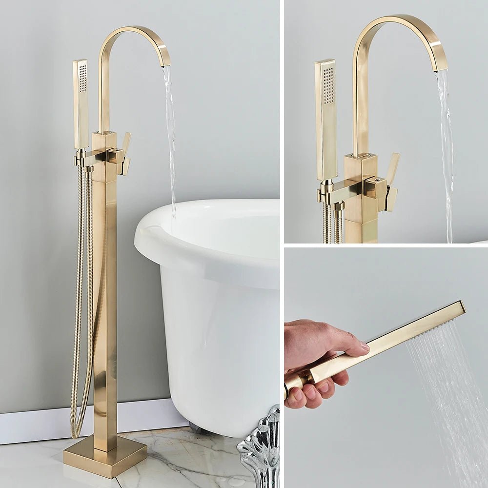 Freestanding Floor - Mounted Bathtub Shower Faucet - Freestanding bathtubBathroomLux