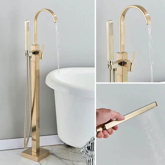 Freestanding Floor - Mounted Bathtub Shower Faucet - Freestanding bathtubBathroomLux