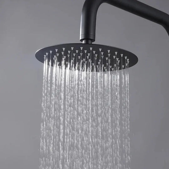 Freestanding Outdoor Shower – Matte Black 316 Stainless Steel with Dual Handles - Shower Stalls & KitsBathroomLux