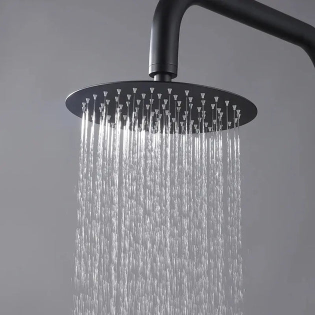 Freestanding Outdoor Shower – Matte Black 316 Stainless Steel with Dual Handles - Shower Stalls & KitsBathroomLux