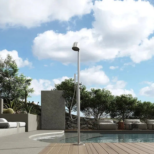 Freestanding Outdoor Shower – Stainless Steel Mixer Set for Swimming Pool, Beach & Garden - Shower Stalls & KitsBathroomLux