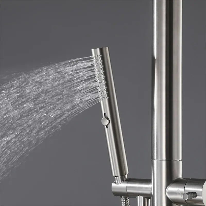 Freestanding Outdoor Shower – Stainless Steel Mixer Set for Swimming Pool, Beach & Garden - Shower Stalls & KitsBathroomLux