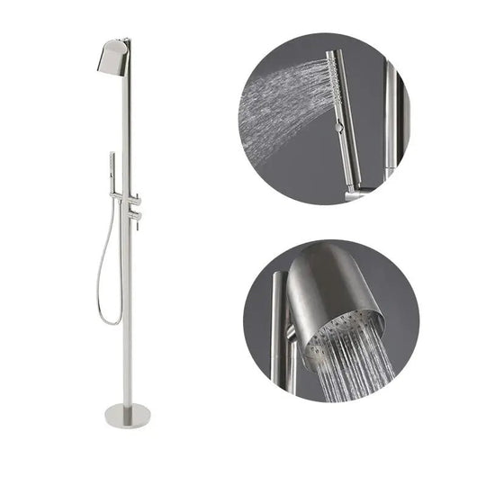 Freestanding Outdoor Shower – Stainless Steel Mixer Set for Swimming Pool, Beach & Garden - Shower Stalls & KitsBathroomLux