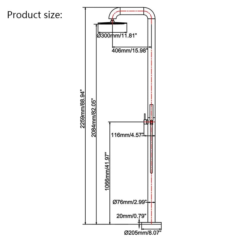 Freestanding Outdoor Shower – Stainless Steel Rainfall Column for Pool & Garden - Shower Stalls & KitsBathroomLux
