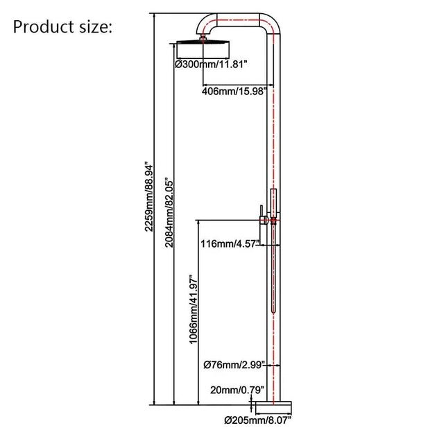 Freestanding Outdoor Shower – Stainless Steel Rainfall Column for Pool & Garden - Shower Stalls & KitsBathroomLux