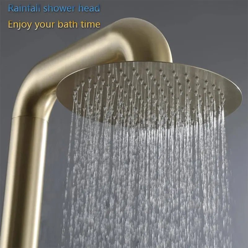 Freestanding Outdoor Shower – Stainless Steel Rainfall Column for Pool & Garden - Shower Stalls & KitsBathroomLux