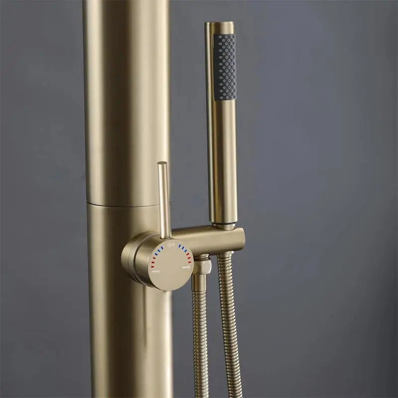 Freestanding Outdoor Shower – Stainless Steel Rainfall Column for Pool & Garden - Shower Stalls & KitsBathroomLux