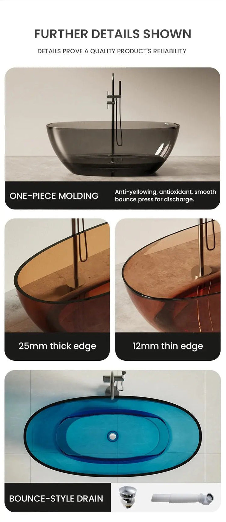 Freestanding Solid Surface Resin Bathtub - Resin Best freestanding bathtub UKBathroomLux