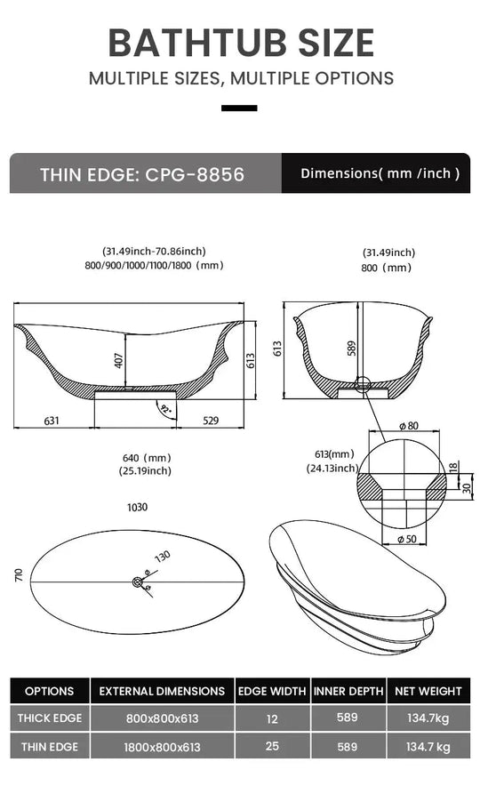 Freestanding Solid Surface Resin Bathtub - Resin Best freestanding bathtub UKBathroomLux