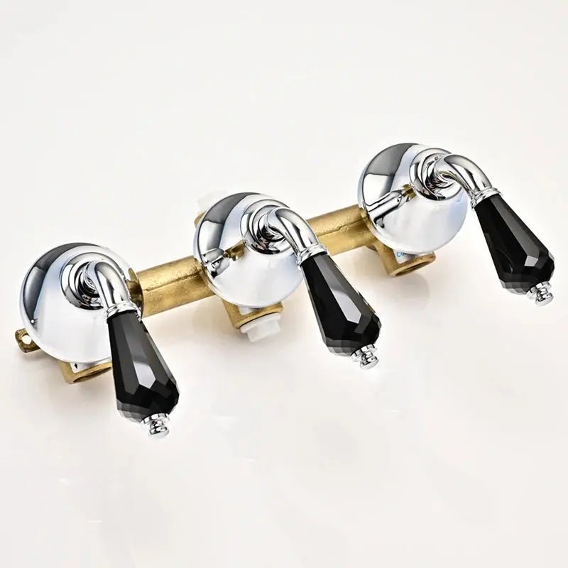 French Vintage All - Copper Concealed Shower Head Set – Ceramic Handle & Polished Finish - Concealed Shower Head SetBathroomLux