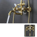 Gold Antique Brass 2 - Handle Exposed Shower Faucet Combo Set - Complete Shower SystemBathroomLux