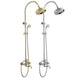 Gold Antique Brass 2 - Handle Exposed Shower Faucet Combo Set - Complete Shower SystemBathroomLux
