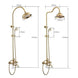 Gold Antique Brass 2 - Handle Exposed Shower Faucet Combo Set - Complete Shower SystemBathroomLux