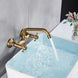 Gold Antique Brass Wall - Mounted Basin Faucet – Dual Handles Swivel Spout (Copy) - Matte Black Wall - Mounted Basin Mixer TapBathroomLux