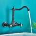 Gold Antique Brass Wall - Mounted Basin Faucet – Dual Handles Swivel Spout (Copy) - Matte Black Wall - Mounted Basin Mixer TapBathroomLux