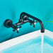 Gold Antique Brass Wall - Mounted Basin Faucet – Dual Handles Swivel Spout (Copy) - Matte Black Wall - Mounted Basin Mixer TapBathroomLux