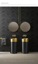 Gold & Black 304 Stainless Steel Pedestal Sink – Luxury Wash Basin for Hotels - luxury pedestal sinkBathroomLux