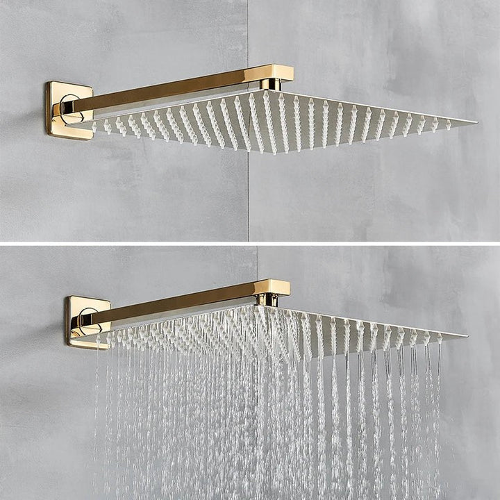 Gold Digital Shower System Concealed Rainfall - concealed shower setBathroomLux