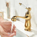 Gold Pull - Out Bathroom faucet Hot & Cold Mixer Tap Small - Pull - Out Bathroom Basin Mixer TapBathroomLux