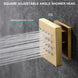 Gold Rainfall Shower Head with Handheld and Body Jets - rainfall shower head with handheldBathroomLux