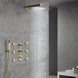 Gold Rainfall Shower Head with Handheld and Body Jets - rainfall shower head with handheldBathroomLux