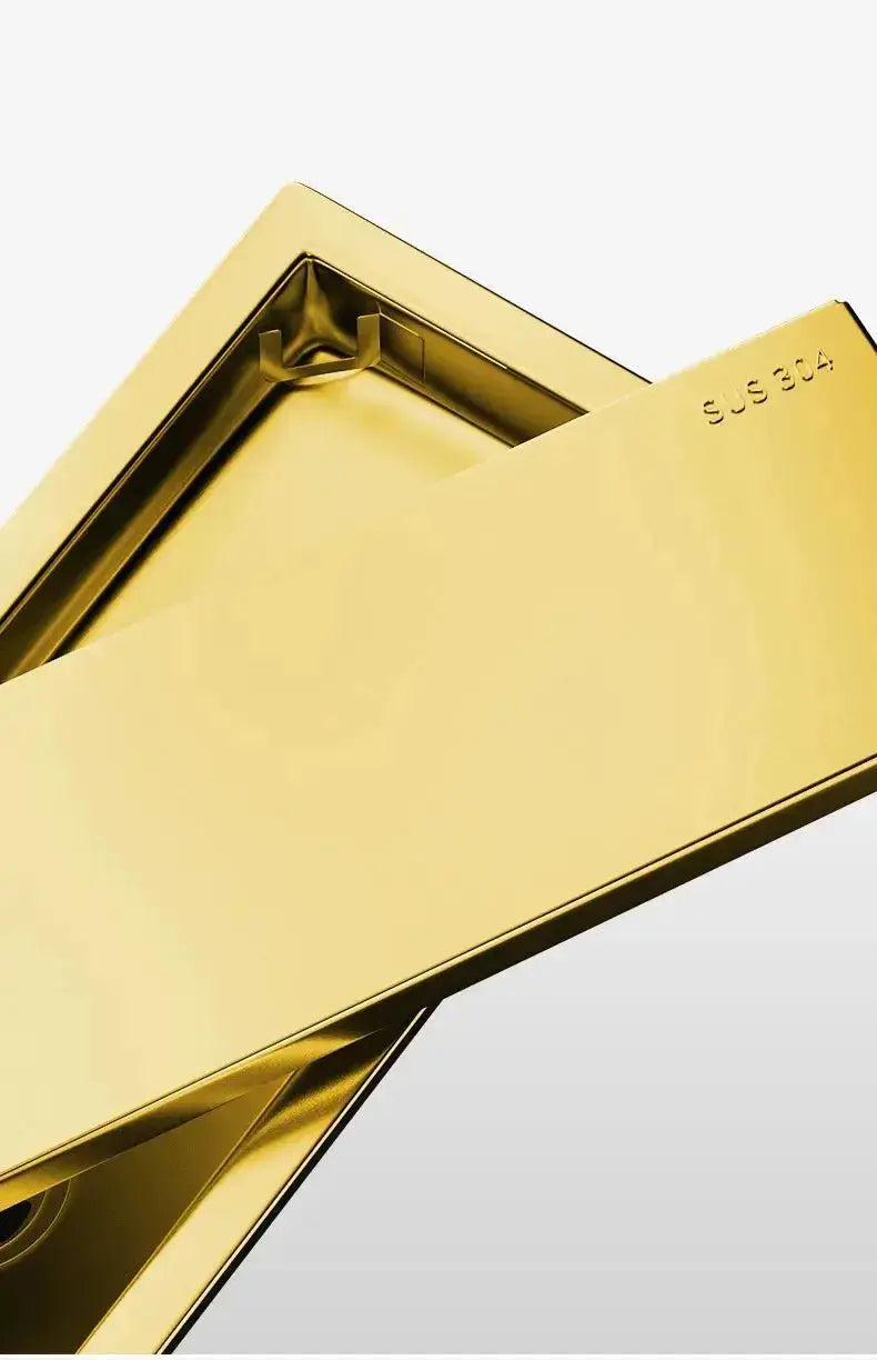 Gold Rectangle Stainless Steel Linear Shower Drain – 20cm / 30cm / 40cm / 50cm / 60cm - Shower DrainsBathroomLux