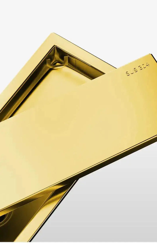 Gold Rectangle Stainless Steel Linear Shower Drain – 20cm / 30cm / 40cm / 50cm / 60cm - Shower DrainsBathroomLux