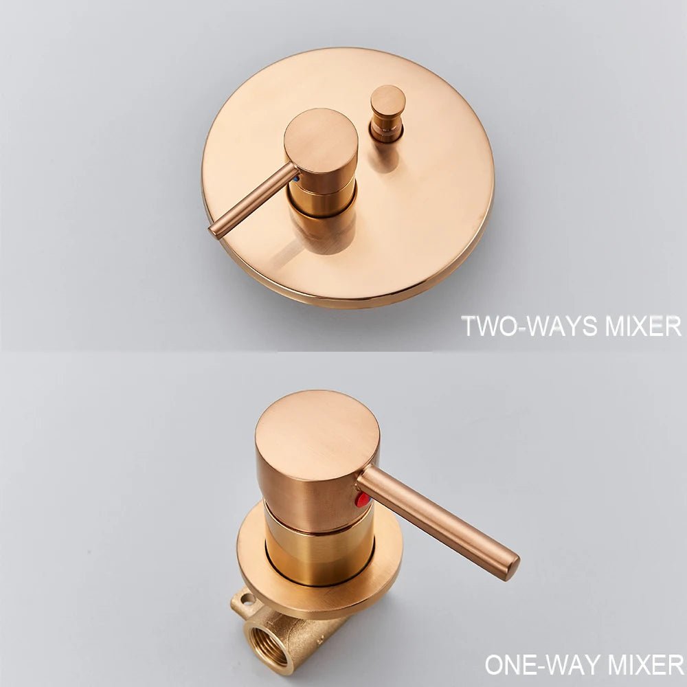 Gold Shower Mixer Concealed Rainfall Hand Shower System - concealed shower setBathroomLux