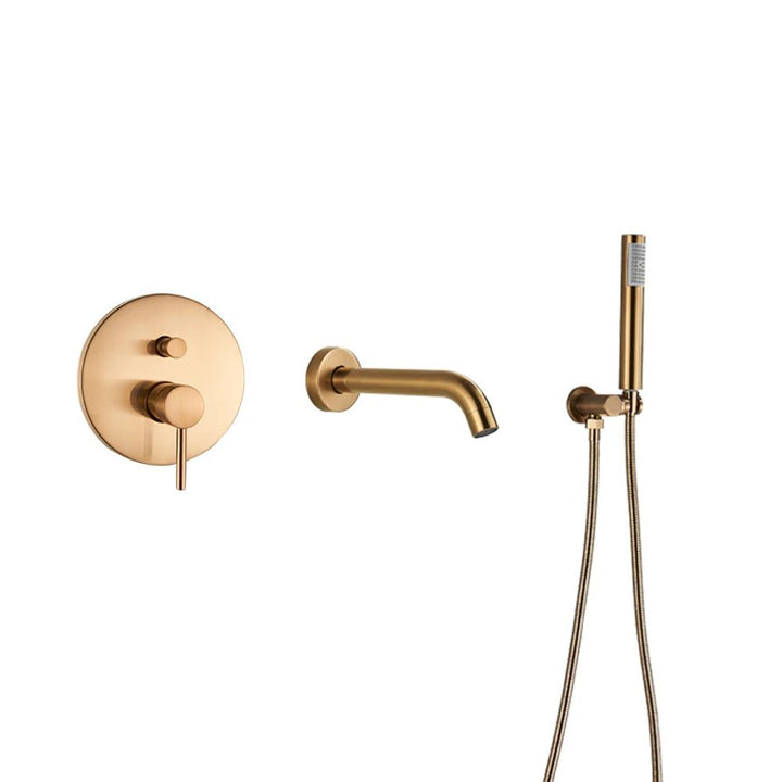 Gold Shower Mixer Concealed Rainfall Hand Shower System - concealed shower setBathroomLux