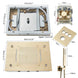 Gold Thermostatic Shower Faucet Set with LED Rainfall Head - bathroom, showers, thermostaticBathroomLux