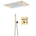 Gold Thermostatic Shower Faucet Set with LED Rainfall Head - bathroom, showers, thermostaticBathroomLux