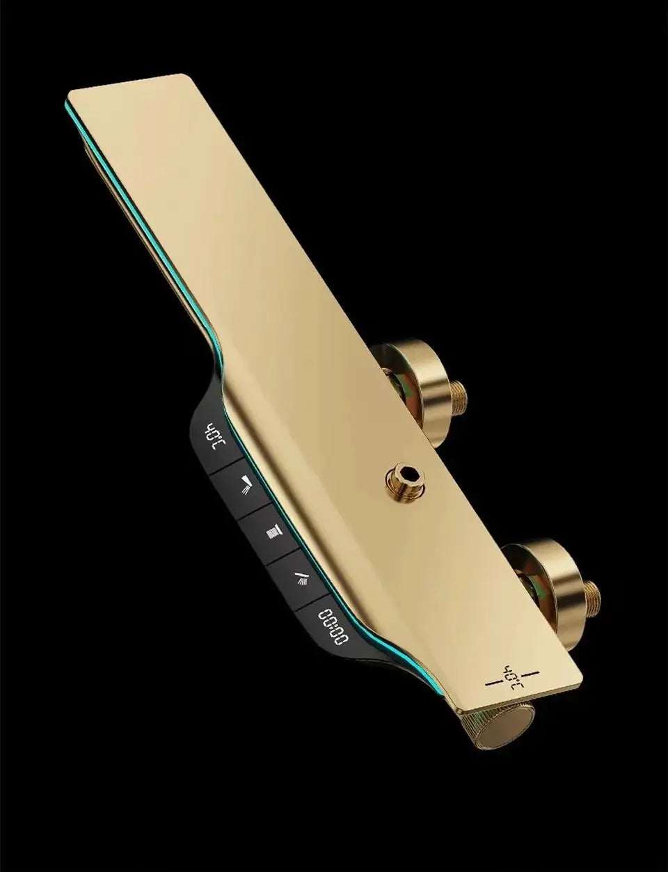 Gold Wall - Mount LED Digital Display Waterfall Bathroom Shower - bathroom, showers, thermostaticBathroomLux
