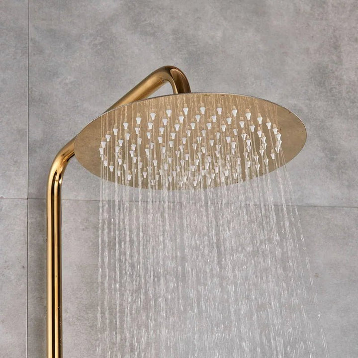 Golden 3 - Way Shower Set with Rainfall Head and Handshower - showers, thermostaticBathroomLux