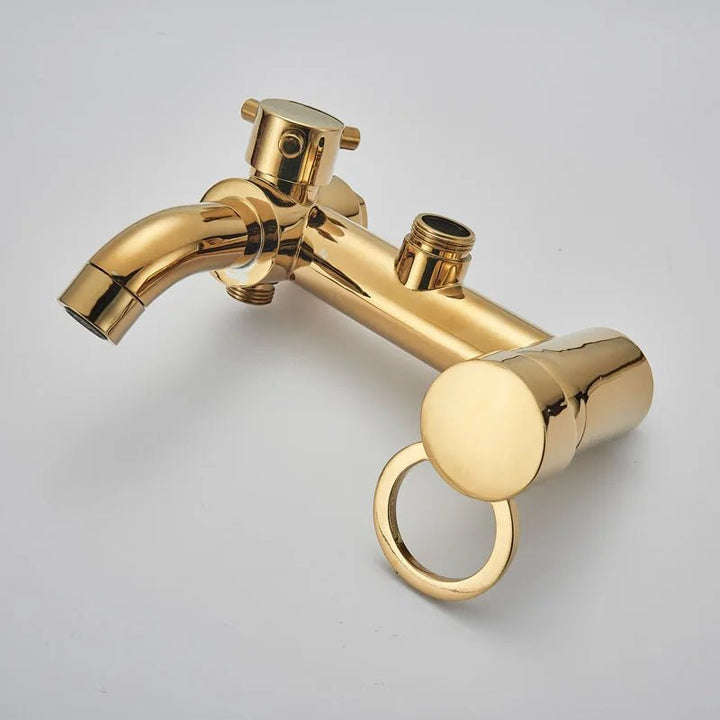 Golden 3 - Way Shower Set with Rainfall Head and Handshower - showers, thermostaticBathroomLux