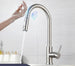 Gourmet 2 - Way Smart Touch Pull Down Kitchen Faucet – Hot & Cold Mix - 2 - Way Smart Touch Pull Down Kitchen FaucetBathroomLux