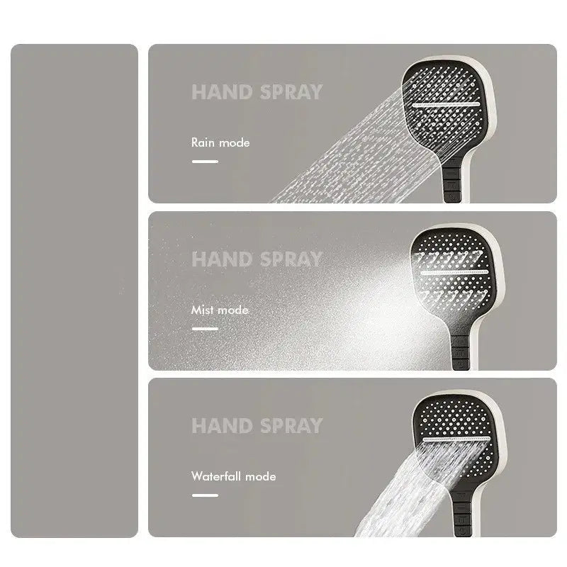 Gray Wall - Mounted Thermostatic Bathtub Shower Set - Brass Mixer - bathroom, showers, thermostaticBathroomLux