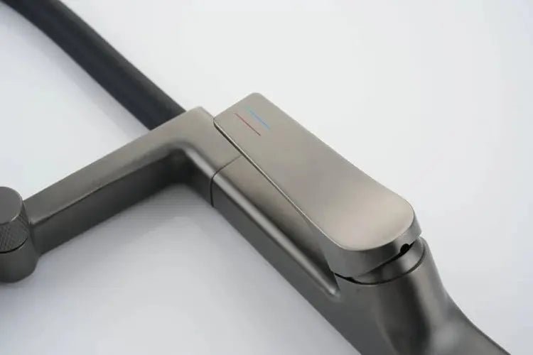 Gun Grey Pull Out Kitchen Sink Faucet – Single Handle Tap with Water Purifier - 3 Ways Kitchen Pull OutBathroomLux