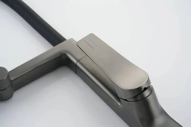 Gun Grey Pull Out Kitchen Sink Faucet – Single Handle Tap with Water Purifier - 3 Ways Kitchen Pull OutBathroomLux