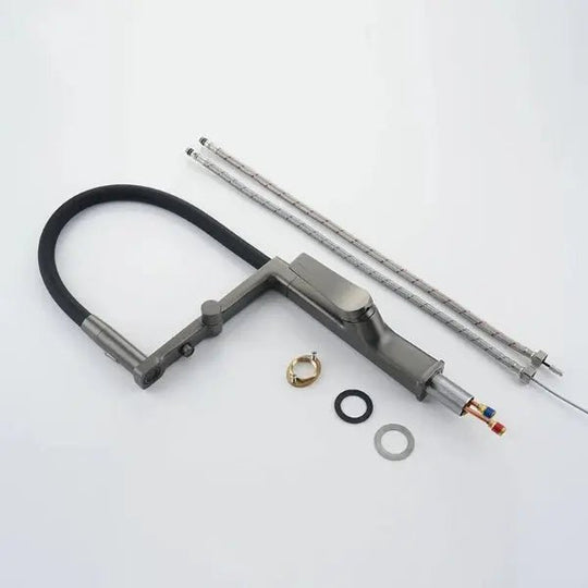 Gun Grey Pull Out Kitchen Sink Faucet – Single Handle Tap with Water Purifier - 3 Ways Kitchen Pull OutBathroomLux