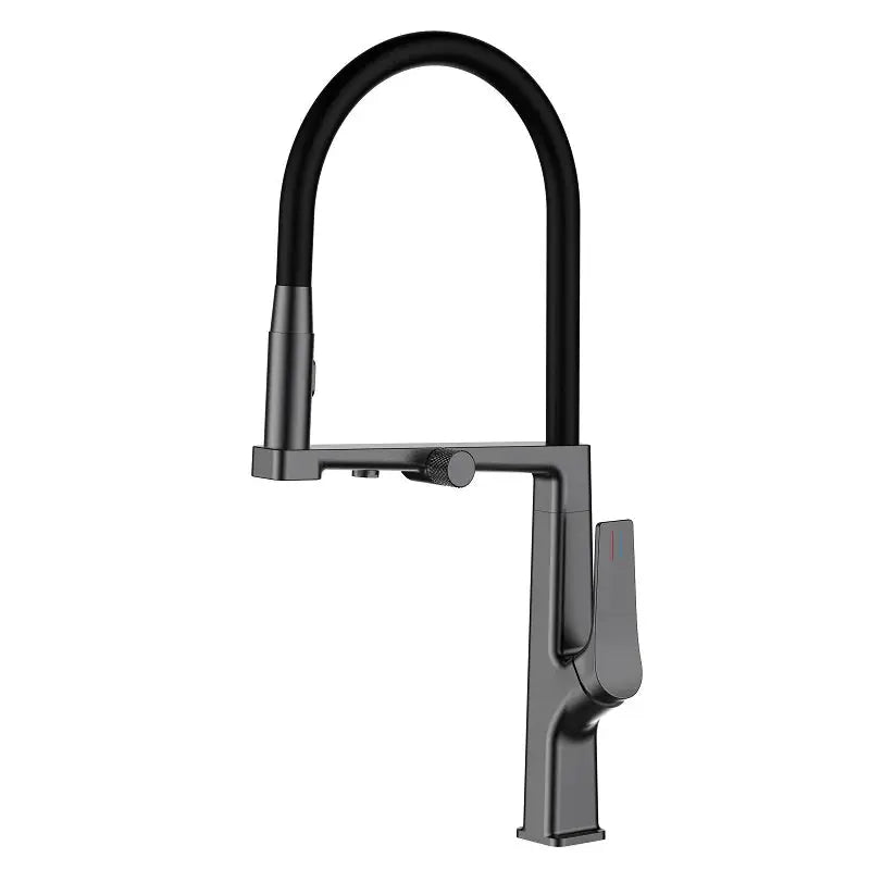 Gun Grey Pull Out Kitchen Sink Faucet – Single Handle Tap with Water Purifier - 3 Ways Kitchen Pull OutBathroomLux