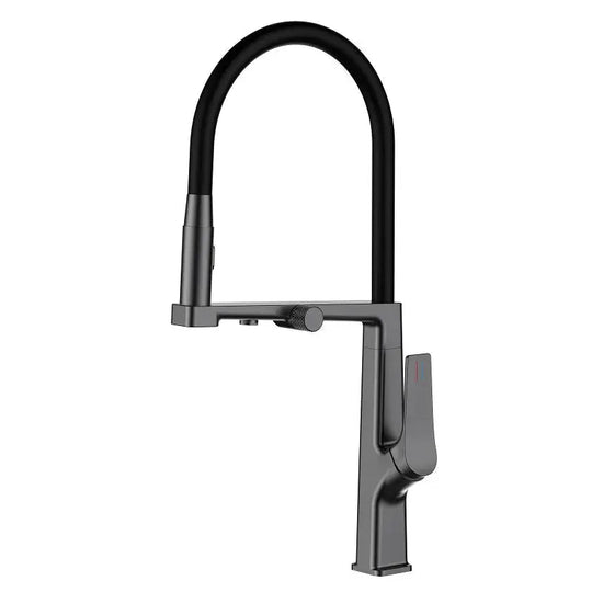 Gun Grey Pull Out Kitchen Sink Faucet – Single Handle Tap with Water Purifier - 3 Ways Kitchen Pull OutBathroomLux
