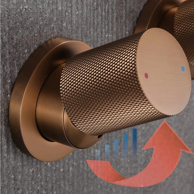 Gun Grey Wall Mounted Shower System – Brass 2 - Function Bath Mixer - 2 ways wall mounted shower kitBathroomLux