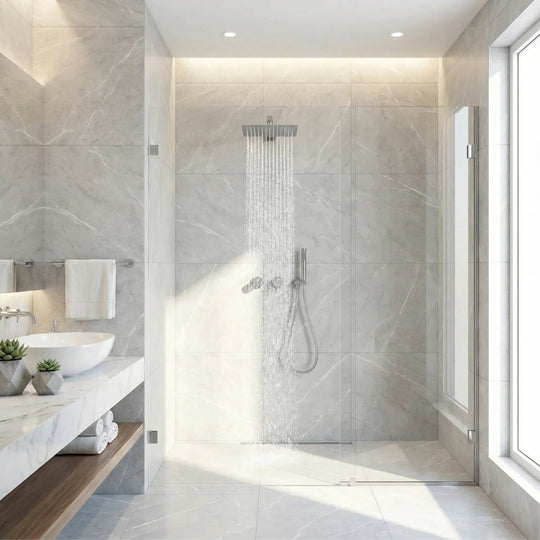 Gun Grey Wall Mounted Shower System – Brass 2 - Function Bath Mixer - 2 ways wall mounted shower kitBathroomLux