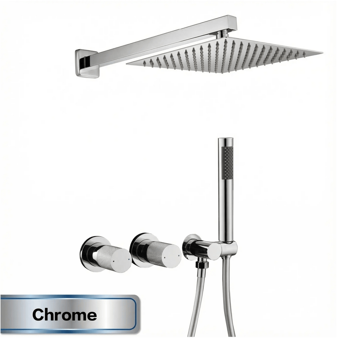 Gun Grey Wall Mounted Shower System – Brass 2 - Function Bath Mixer - 2 ways wall mounted shower kitBathroomLux